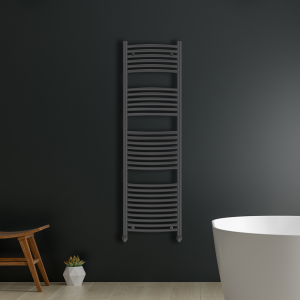 Aldo Curved Anthracite Heated Towel Rail | Heated Towel Rails | Heating | Delivery Ireland and the UK | Bathshed