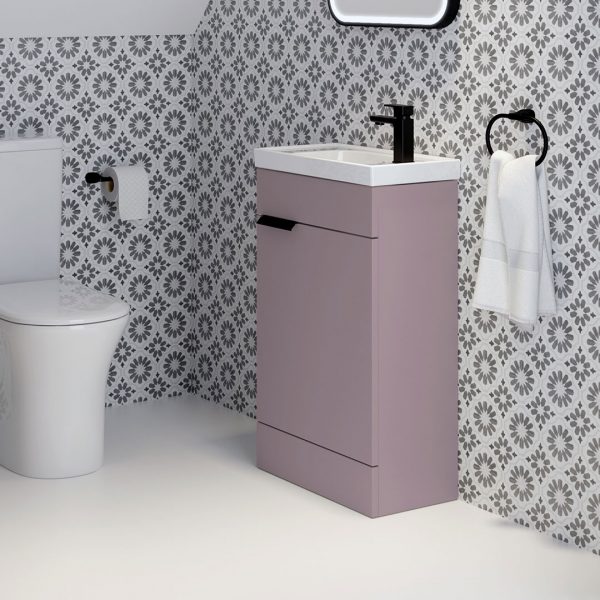 Stockholm Pink Cloakroom Floorstanding Vanity Unit | Floorstanding Vanity Units | Furniture | Delivery Ireland and the UK | Bathshed