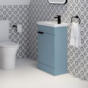 Stockholm Morning Sky Blue Cloakroom Floorstanding Vanity Unit | Floorstanding Vanity Units | Furniture | Delivery Ireland and the UK | Bathshed