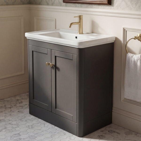 Cambridge Anchor Grey Floorstanding Vanity Unit | Wall Hung Vanity Units | Furniture | Delivery Ireland and the UK | Bathshed