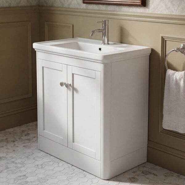 Cambridge Chalk White Floorstanding Vanity Unit | Wall Hung Vanity Units | Furniture | Delivery Ireland and the UK | Bathshed