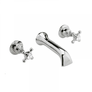 York Chrome Wall Mounted Bath Spout & Stop Taps | Wall Mounted Taps | Taps | Delivery UK and Ireland | Bathshed