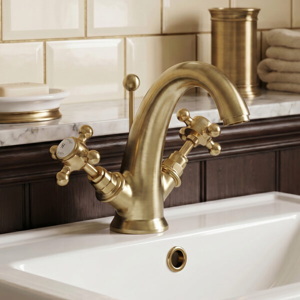 York Brass Traditional Basin Mixer Tap | Shower Clearance Sale | Nationwide delivery UK and Ireland | Bathshed