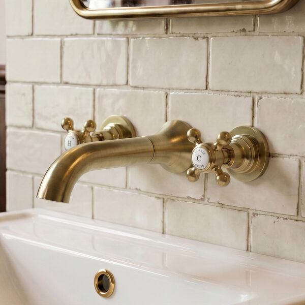 York Brass Wall Mounted Bath Spout & Stop Taps | Wall Mounted Taps | Taps | Delivery UK and Ireland | Bathshed