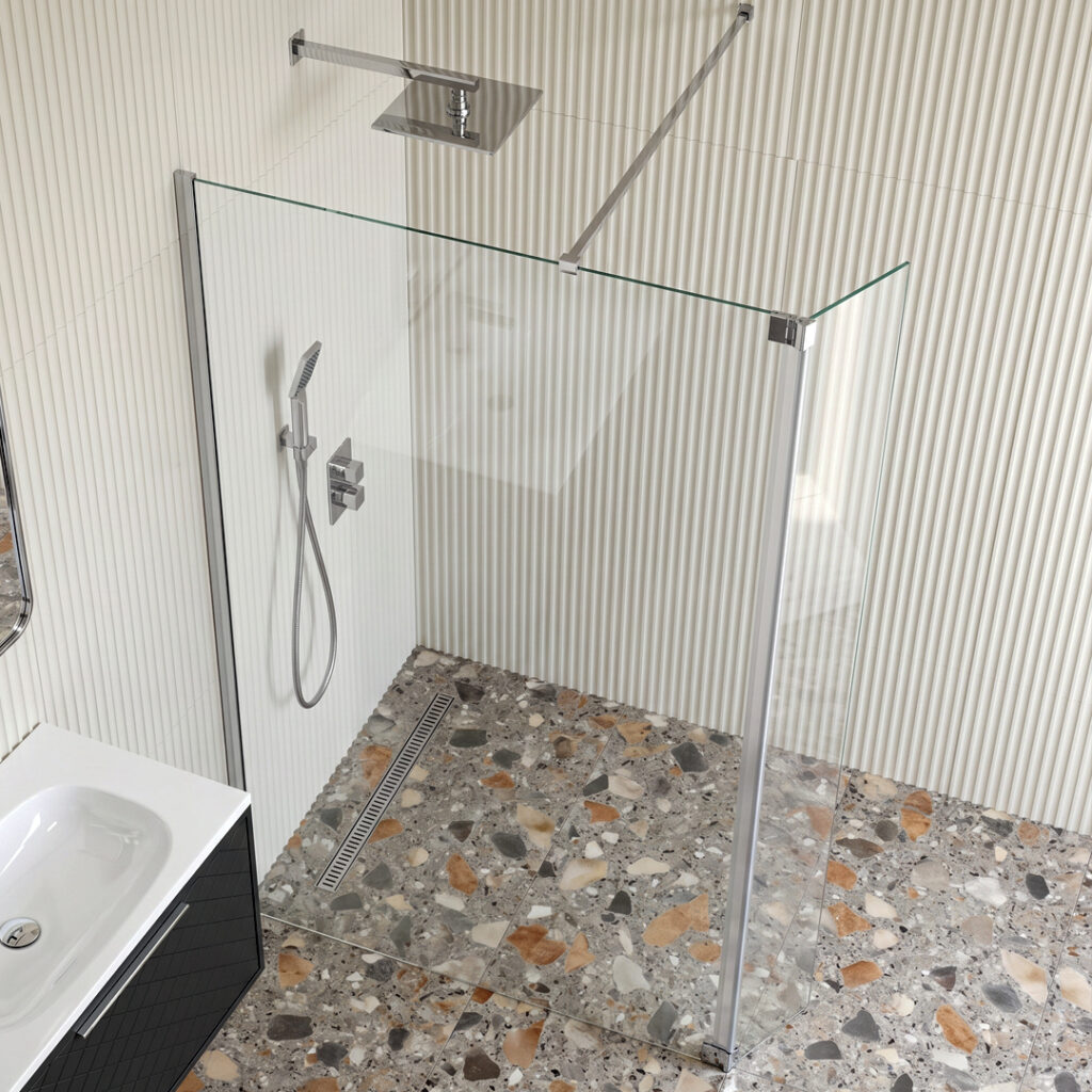 Enzo Chrome Wetroom screen | Shower screen | Wetroom Panel | Delivery UK & Ireland | Bathshed