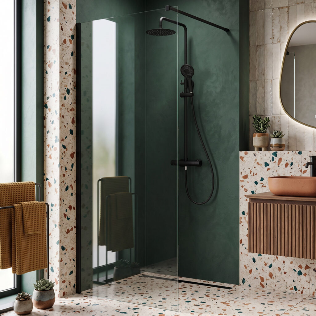 Enzo Chrome Wetroom screen | Shower screen | Wetroom Panel | Delivery UK & Ireland | Bathshed