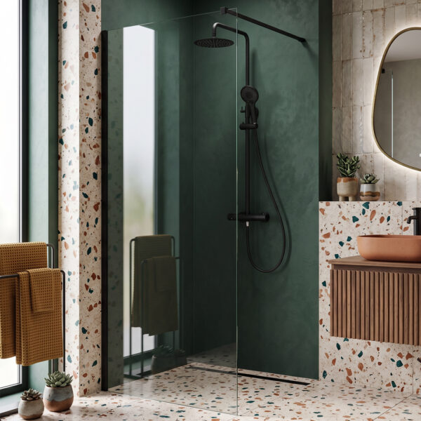 Enzo Chrome Wetroom screen | Shower screen | Wetroom Panel | Delivery UK & Ireland | Bathshed