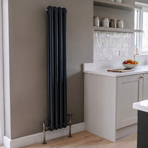 Sorrento Black Vertical 2 Column Designer Radiator | Designer Radiator | Heating | Delivery UK and Ireland | Bathshed
