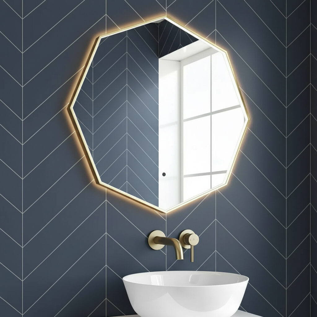 Otto Brushed Brass LED Mirror | LED Mirrors Ireland And The UK