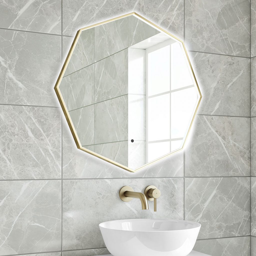 Otto Brushed Brass LED Mirror | LED Mirrors Ireland And The UK