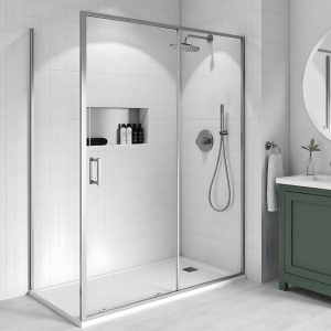 Enzo Chrome 8mm sliding shower door | Delivery Ireland and the UK | Bathshed