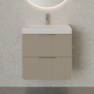 Sorrento Taupe Wall Hung Vanity Unit | Fluted Vanity Units | Furniture | Delivery Ireland and the UK | Bathshed