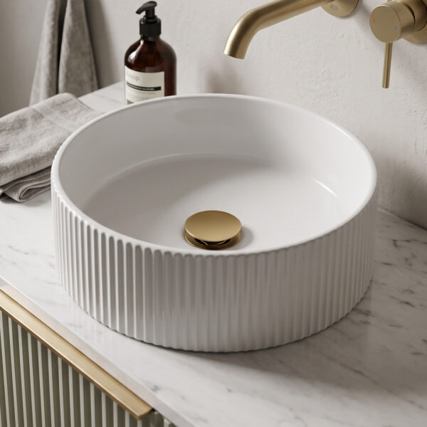 Media Slot Fluted Countertop Basin | Clearance bathroom basins | Bathshed | Delivery UK and Ireland