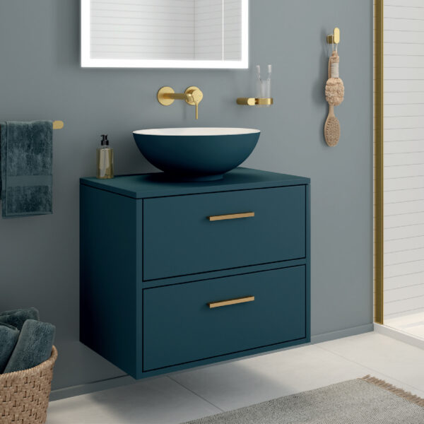 Finland 2 drawer counter top wall hung vanity unit | Scandinavian bathroom furniture | Sonas Bathrooms | Bathshed | Nationwide Delivery UK and Ireland