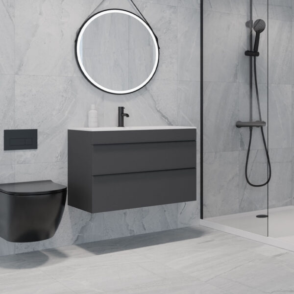 Cava anthracite wall hung vanity unit - in stock - ireland and the UK