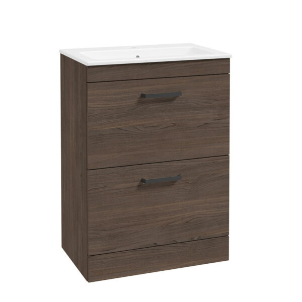 CORTA Floorstanding Two Drawer Unit Sable Ash With Choice Of Handle - Image 3