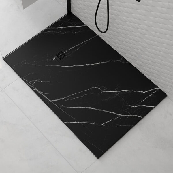 UNITY Square 1000mm Shower Tray Black Marble & Waste - Image 2