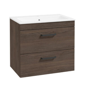 CORTA Wall Hung Two Drawer Unit Sable Ash With Choice Of Handle