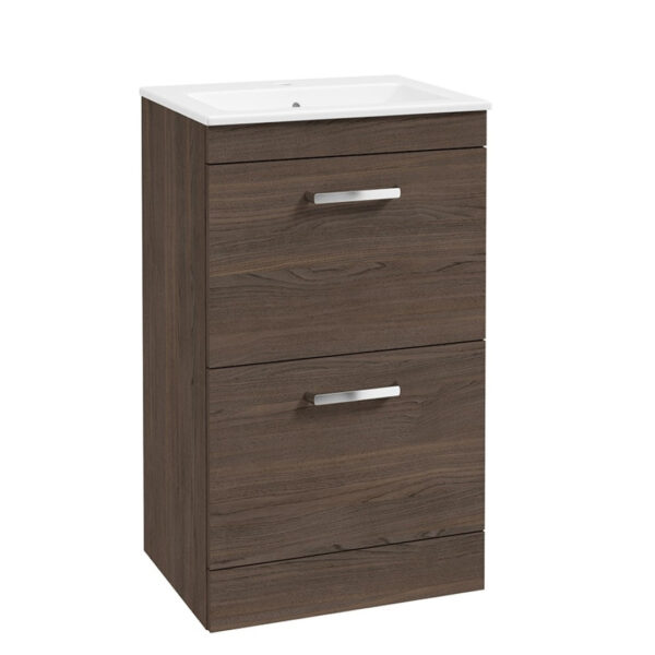 CORTA Floorstanding Two Drawer Unit Sable Ash With Choice Of Handle