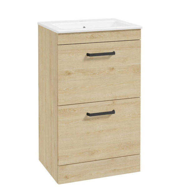 CORTA Floorstanding Two Drawer Unit Honey Oak With Choice Of Handle - Image 2