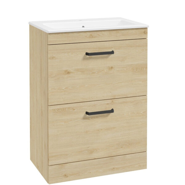 CORTA Floorstanding Two Drawer Unit Honey Oak With Choice Of Handle - Image 3