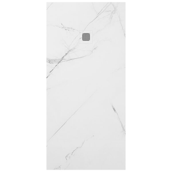 UNITY Rectangle 1700x800mm Shower Tray White Marble & Waste