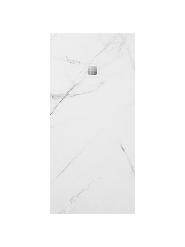 UNITY Rectangle 1700x800mm Shower Tray White Marble & Waste