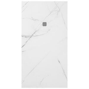 UNITY Rectangle 1700x900mm Shower Tray White Marble & Waste