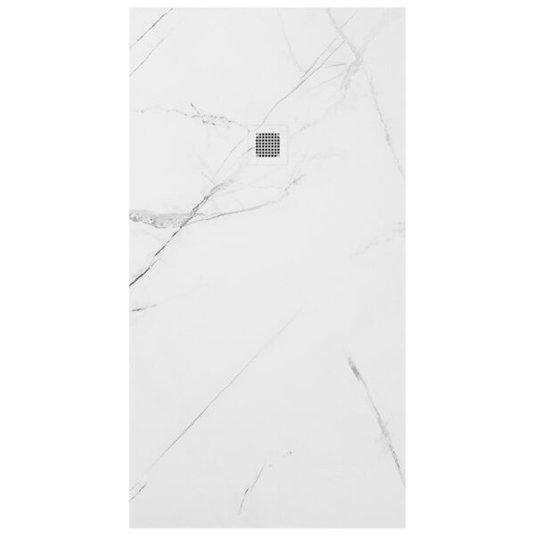 UNITY Rectangle 1700x900mm Shower Tray White Marble & Waste