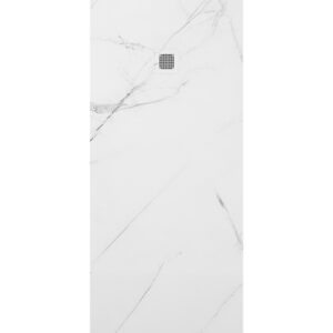 UNITY Rectangle 1800x800mm Shower Tray White Marble & Waste