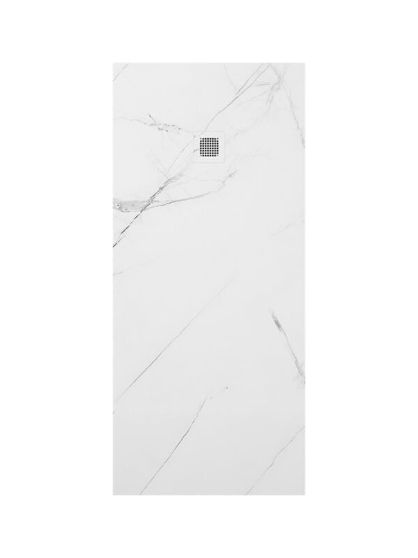 UNITY Rectangle 1800x800mm Shower Tray White Marble & Waste