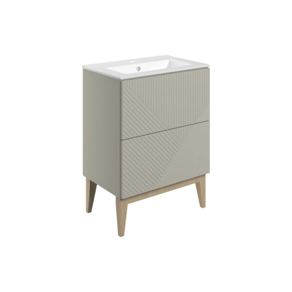 Roux Floorstanding vanity unit & Basin - Blue Graphite, oak | Next day delivery UK | Bathshed