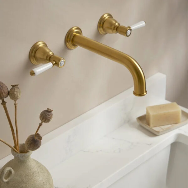 Keswick Wall Mounted Mixer - Brushed Brass