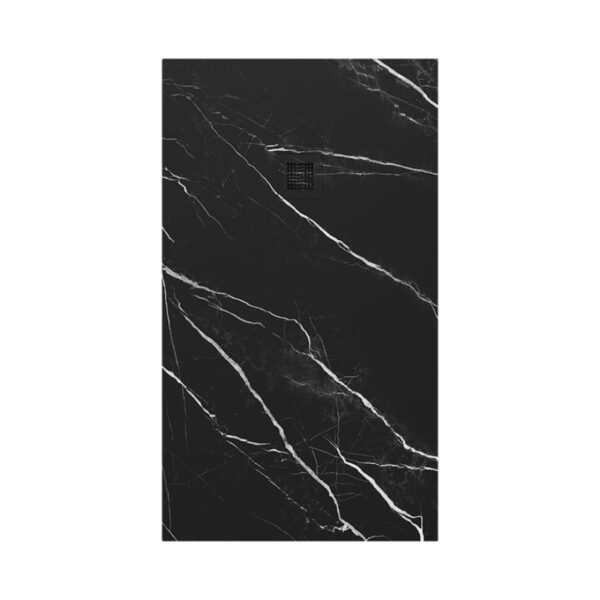UNITY Rectangle 1400x800mm Shower Tray Black Marble & Waste