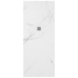 UNITY Rectangle 1700x700mm Shower Tray White Marble & Waste