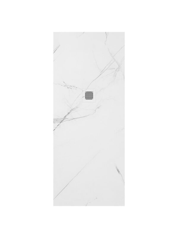 UNITY Rectangle 1700x700mm Shower Tray White Marble & Waste
