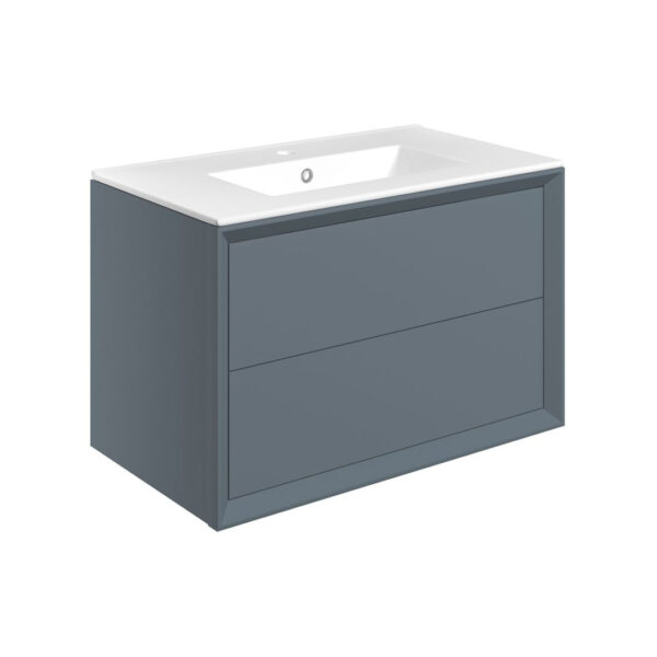 Solace Wall Hung 2 Drawer Basin Unit & 1TH Thin Edge Basin - Matt Cotton | Haven Furniture | Nationwide shipping ireland and the uk | Bathshed