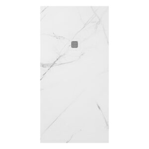 UNITY Rectangle 1600x800mm Shower Tray White Marble & Waste
