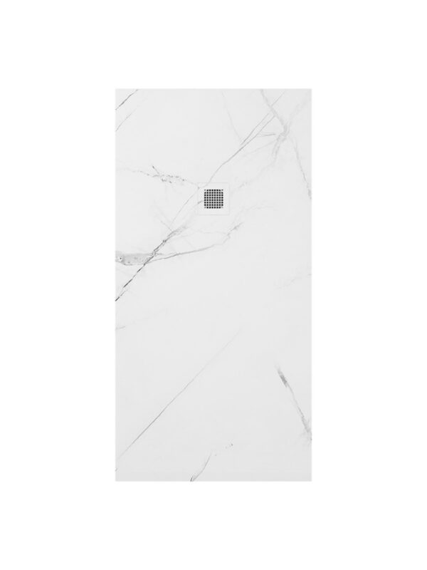 UNITY Rectangle 1600x800mm Shower Tray White Marble & Waste