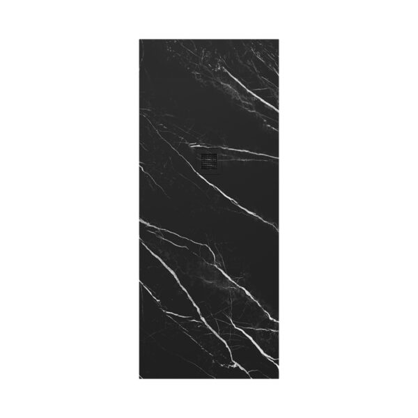 UNITY Rectangle 1700x700mm Shower Tray Black Marble & Waste