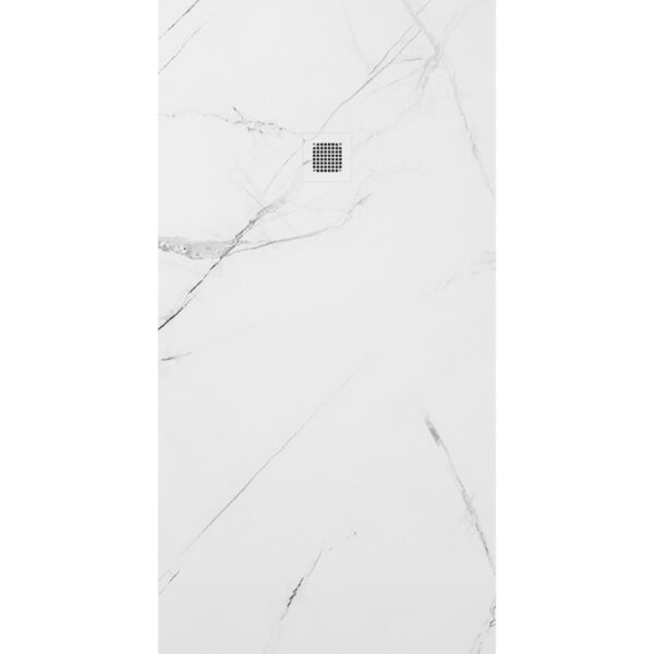 UNITY Rectangle 1800x900mm Shower Tray White Marble & Waste
