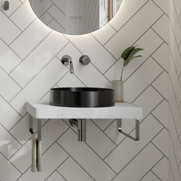 Abode Iox 375mm Steel Basin - PVD | Nationwide shipping UK and Ireland | Bathshed