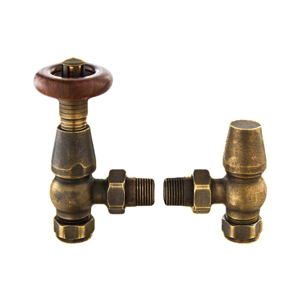 Chelsea Angled Antique Brass Valves
