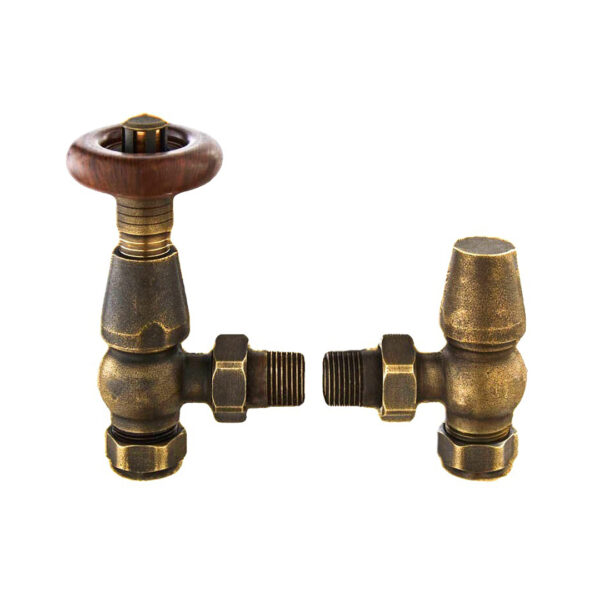 Chelsea Angled Antique Brass Valves