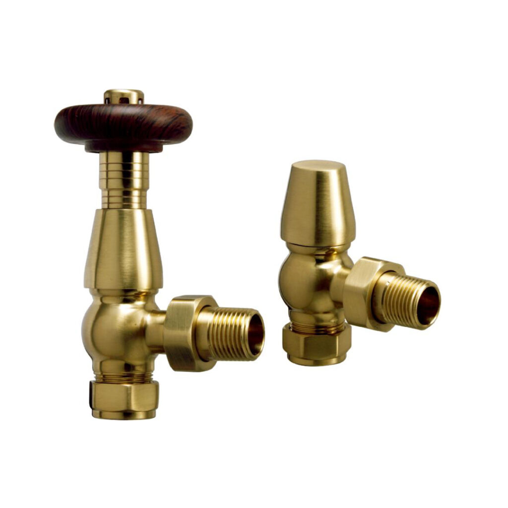 Chelsea Angled Brushed Brass Valves