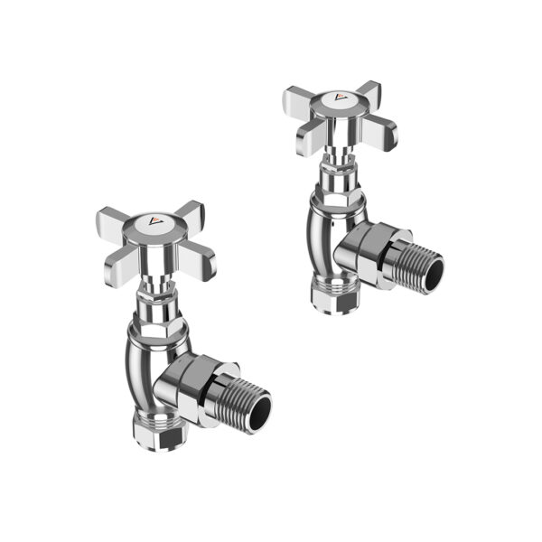 Cross Head Angled Manual Polished Chrome Valves