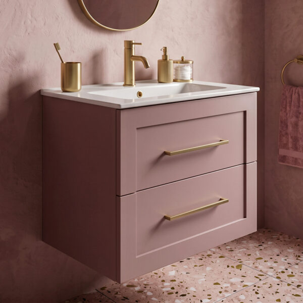 Eden 2 drawer wall hung vanity unit | Green, Peony | Haven Furniture | Nationwide shipping ireland and the uk | Bathshed