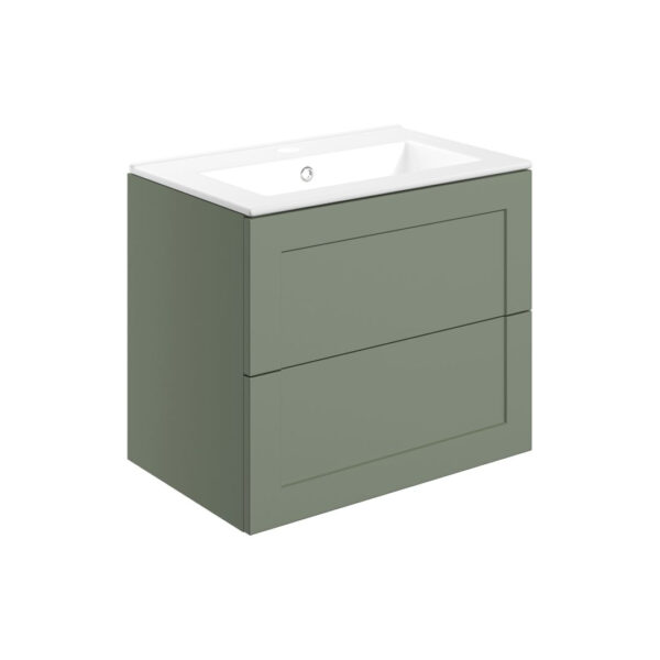 Eden 2 drawer wall hung vanity unit | Green, Peony | Haven Furniture | Nationwide shipping ireland and the uk | Bathshed