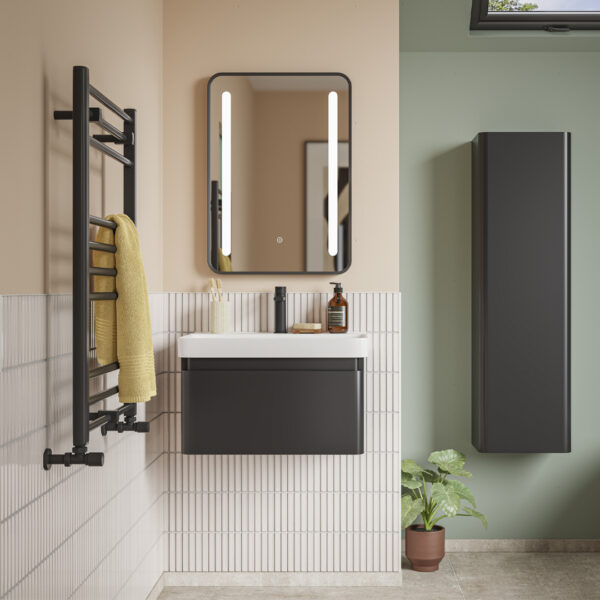 Isla 1 drawer wall hung vanity unit | White, Latte & Black | Haven Furniture | Nationwide shipping ireland and the uk | Bathshed