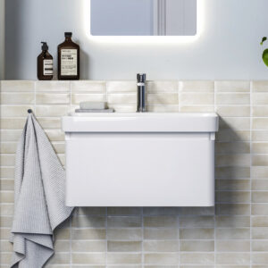 Isla 1 drawer wall hung vanity unit | White, Latte & Black | Haven Furniture | Nationwide shipping ireland and the uk | Bathshed